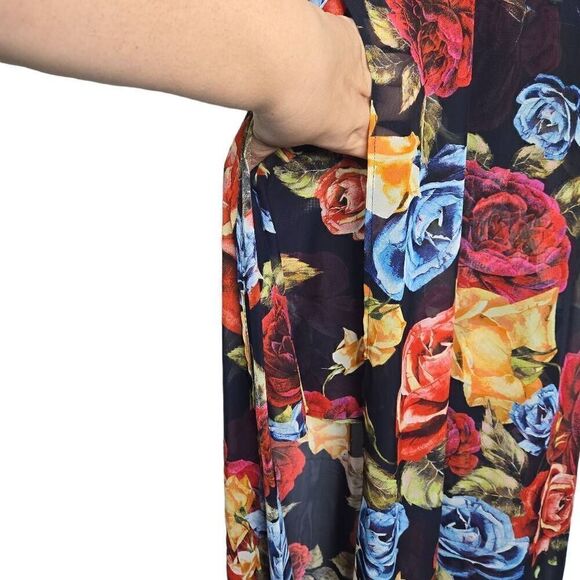 Show Me Your Mumu Floral Bronte Halter Maxi Dress Side Slits Size XS - Picture 6 of 11